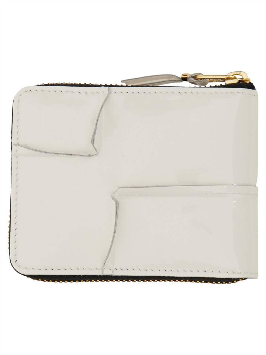 COMME DES GARCONS WALLET PORTAFOGLIO IN PELLE REVERSED HEM CON ZIP