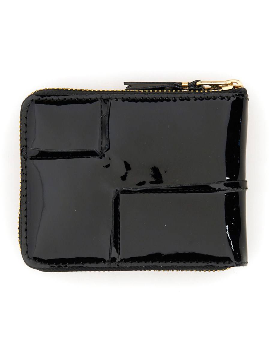 COMME DES GARCONS WALLET PORTAFOGLIO IN PELLE REVERSED HEM CON ZIP