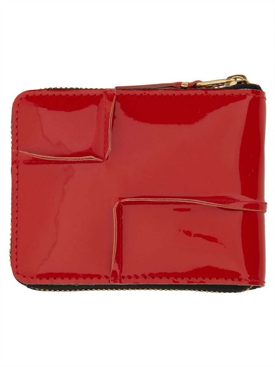 COMME DES GARCONS WALLET PORTAFOGLIO IN PELLE REVERSED HEM CON ZIP