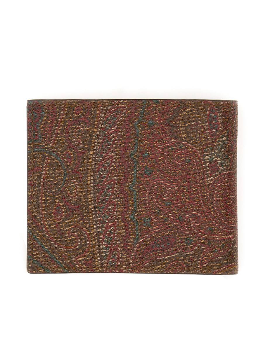 ETRO PORTAFOGLIO IN TELA SPALMATA CON STAMPA PAISLEY