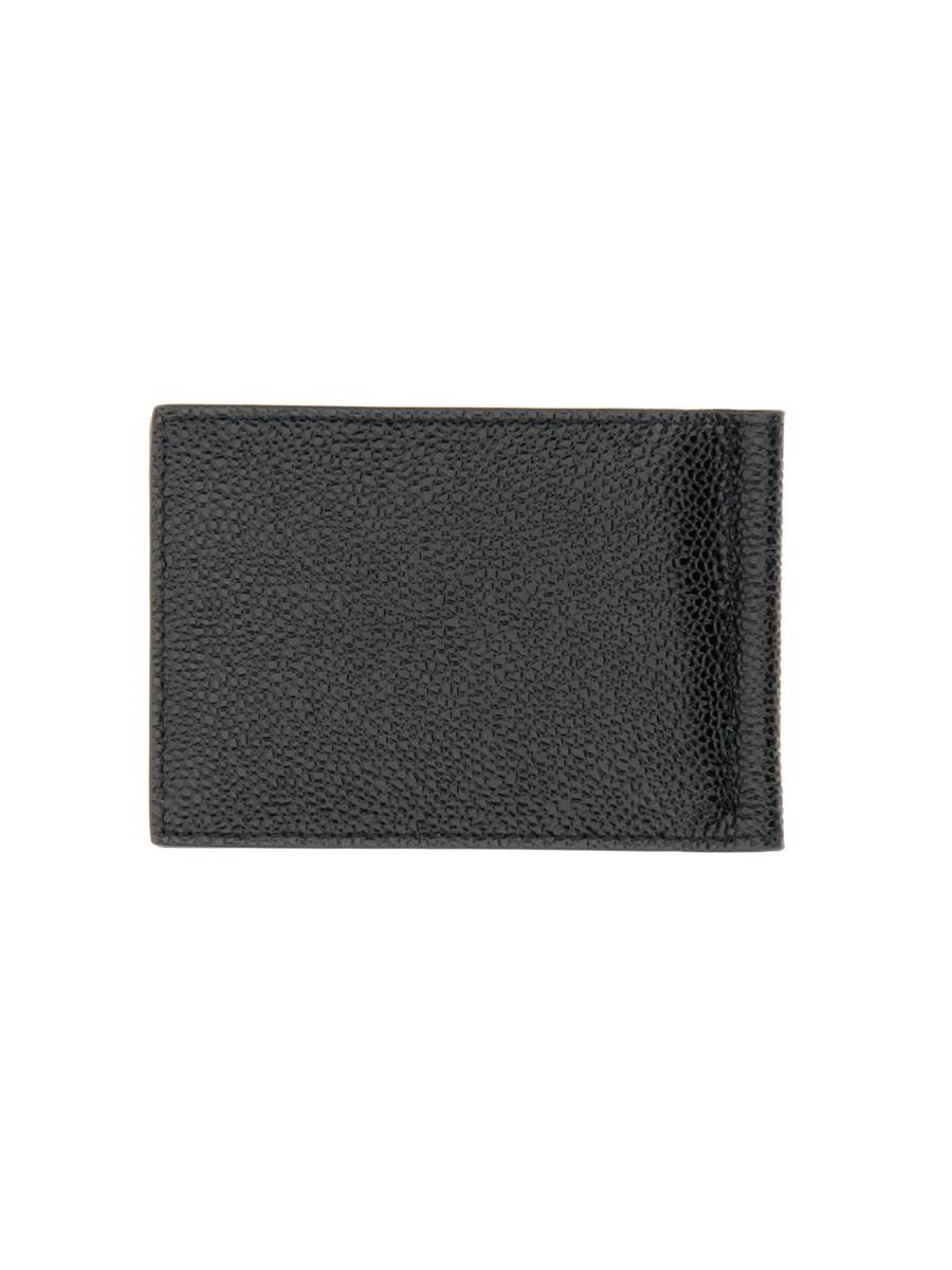 THOM BROWNE PORTAFOGLIO MONEY CLIP IN PELLE GRANULATA