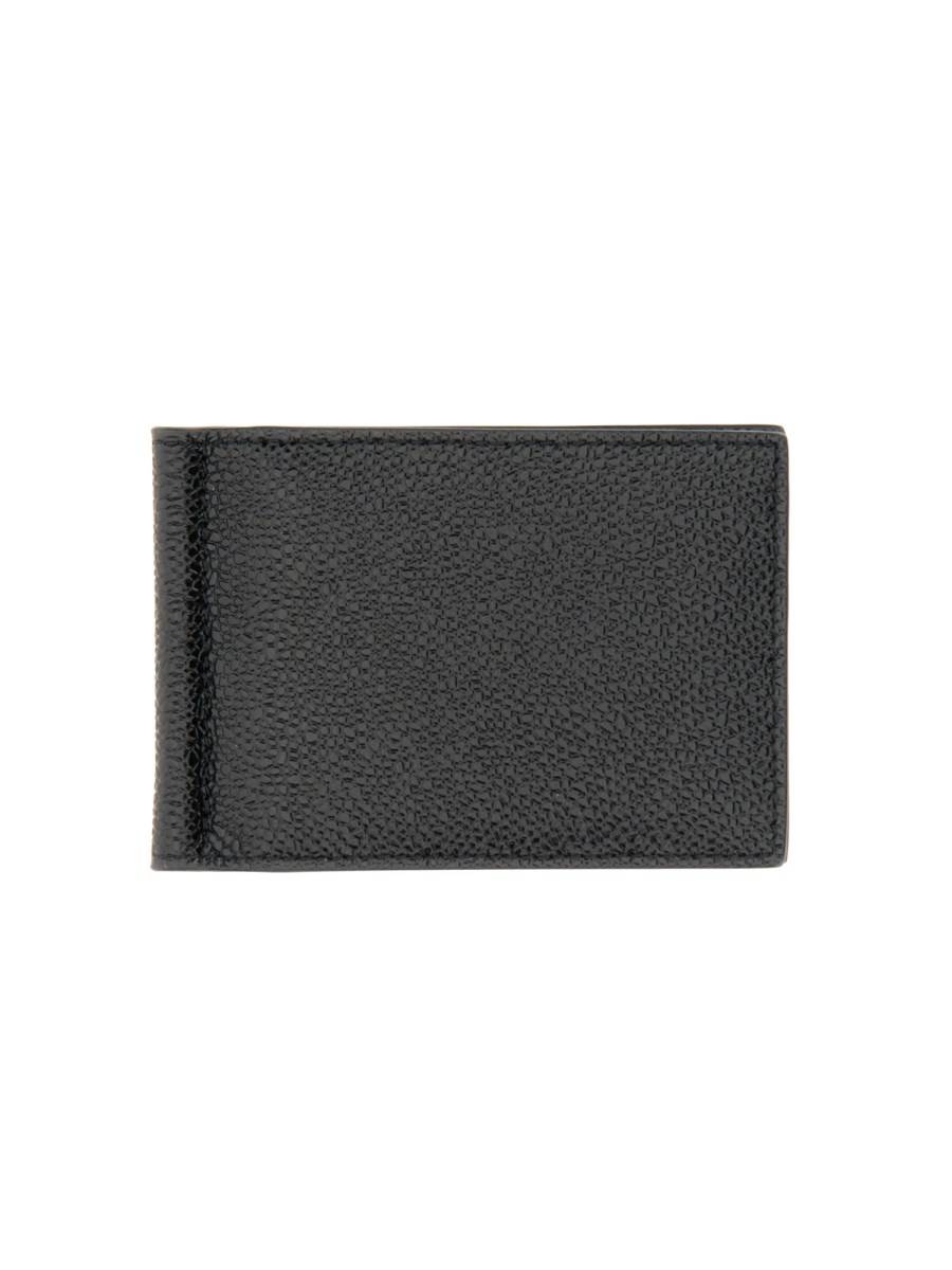 THOM BROWNE PORTAFOGLIO MONEY CLIP IN PELLE GRANULATA