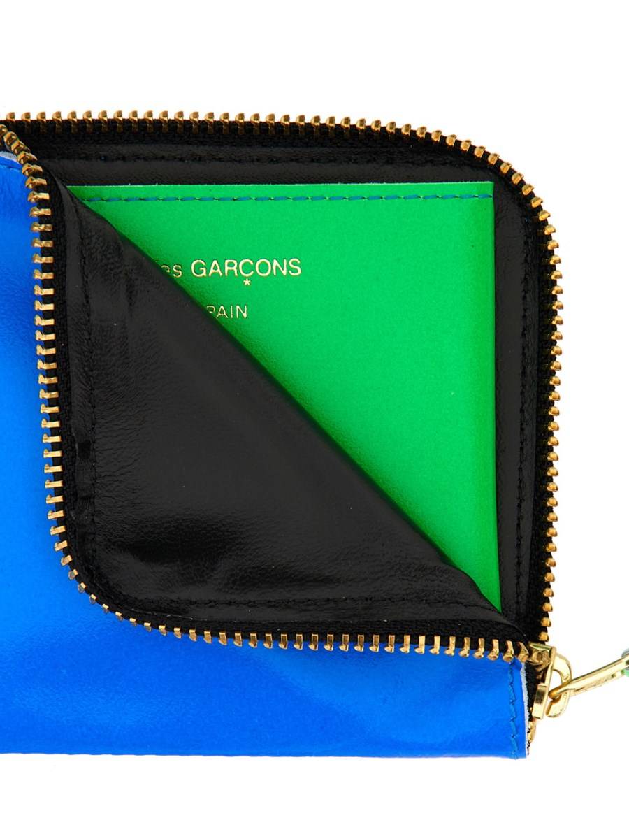 COMME DES GARCONS WALLET PORTAFOGLIO SUPER FLUO IN PELLE