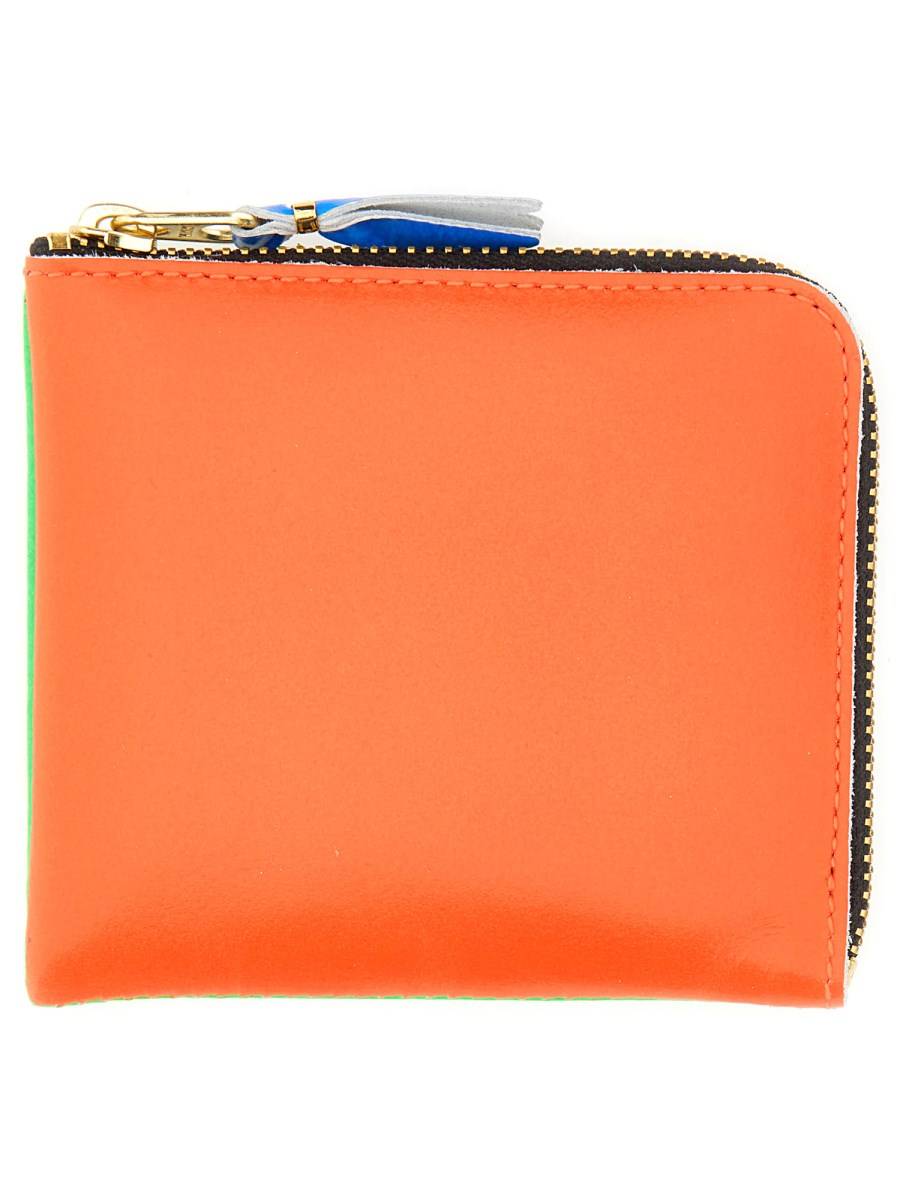 COMME DES GARCONS WALLET PORTAFOGLIO SUPER FLUO IN PELLE