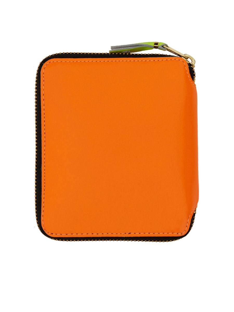 COMME DES GARCONS WALLET PORTAFOGLIO SUPER FLUO IN PELLE