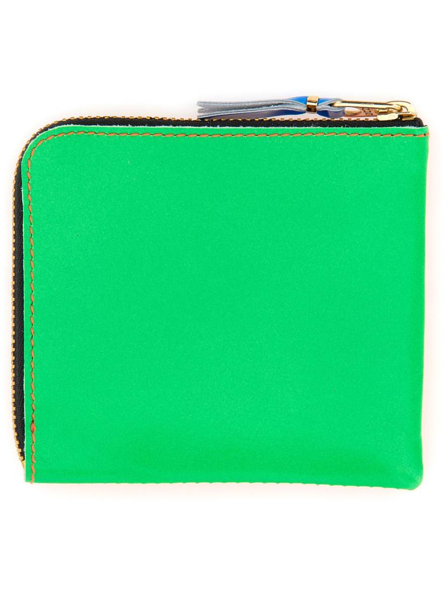 COMME DES GARCONS WALLET PORTAFOGLIO SUPER FLUO LINE IN PELLE