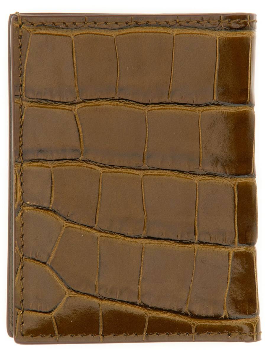 TOM FORD PORTAFOGLIO T LINE IN PELLE CON STAMPA COCCO