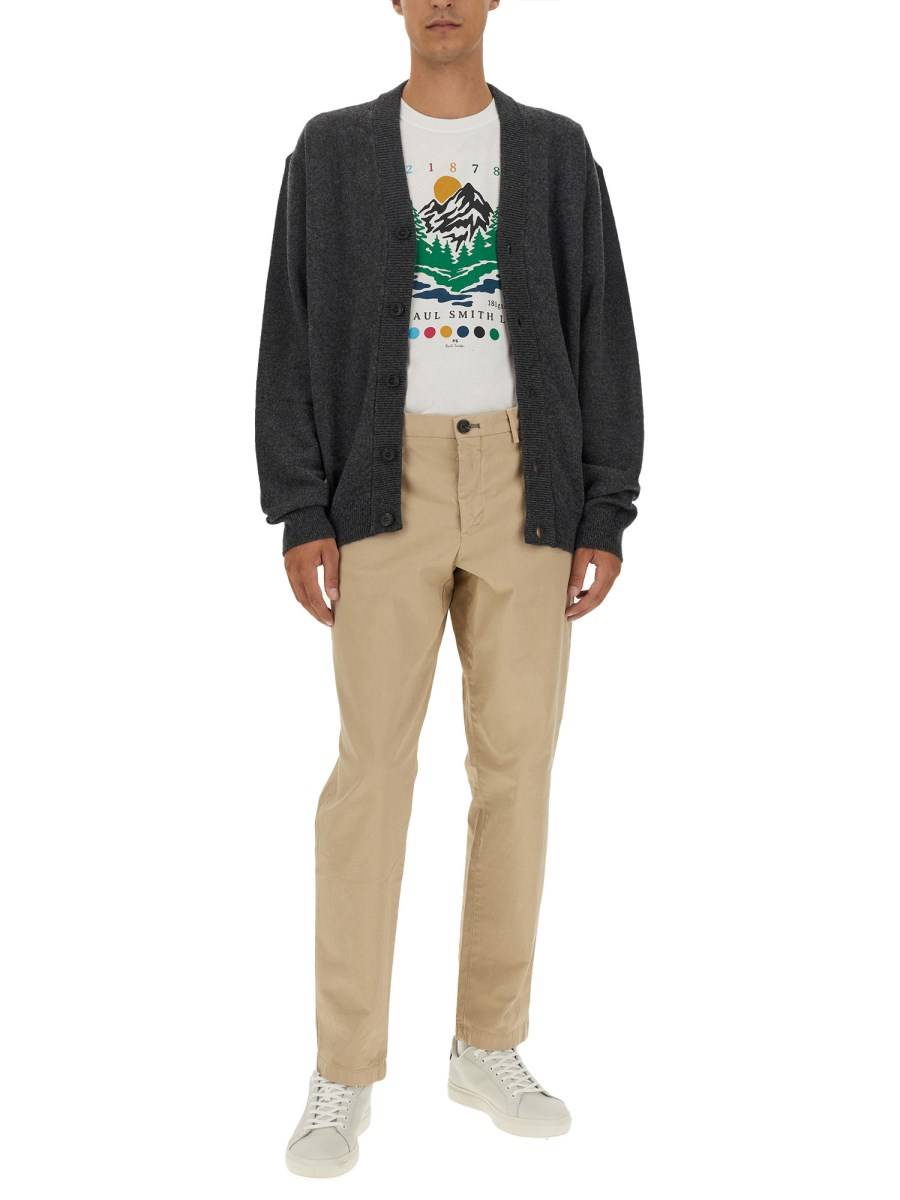 PS BY PAUL SMITH CARDIGAN IN LANA CON LOGO