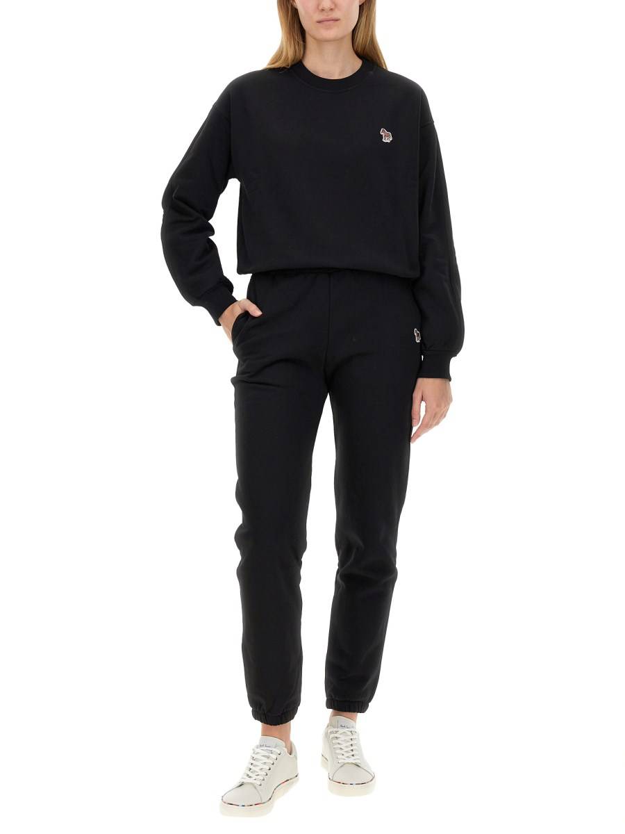 PS BY PAUL SMITH FELPA IN COTONE CON PATCH ZEBRA