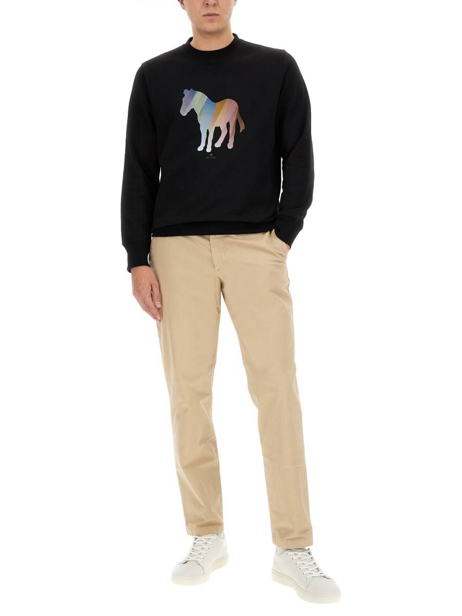 PS BY PAUL SMITH FELPA IN COTONE CON STAMPA ZEBRA