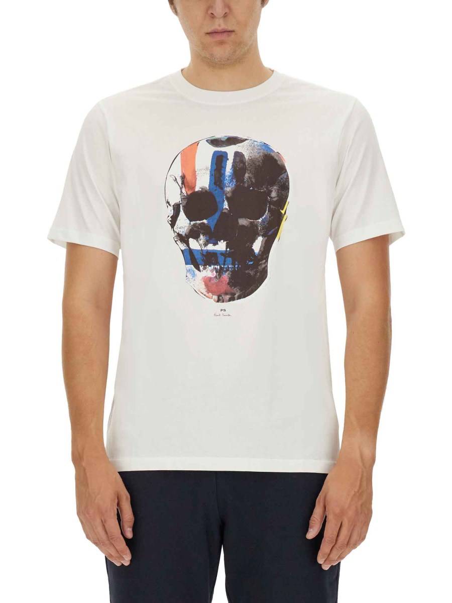 PS BY PAUL SMITH T-SHIRT "SKULL" IN COTONE