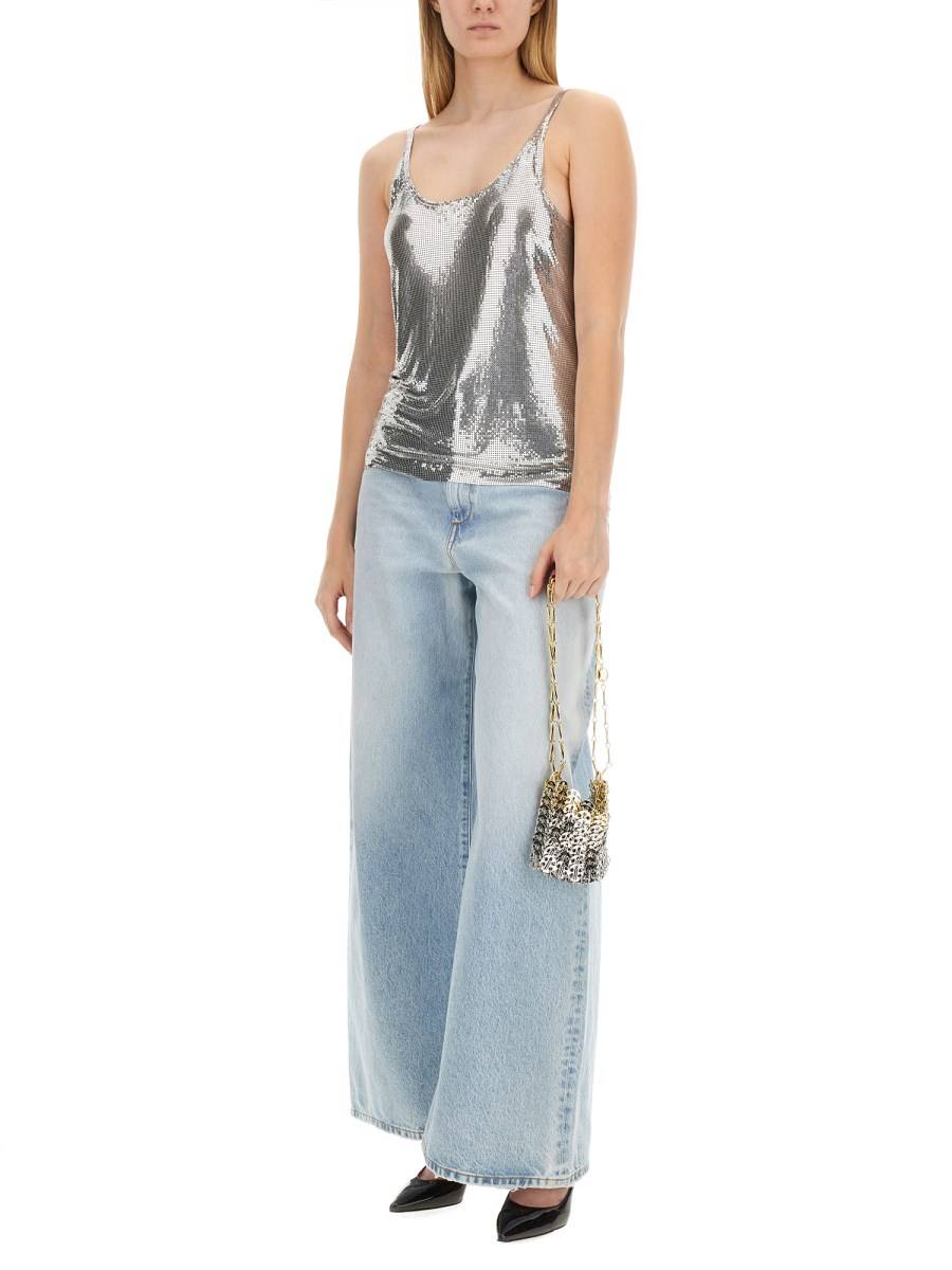 RABANNE TOP IN RETE METALLICA