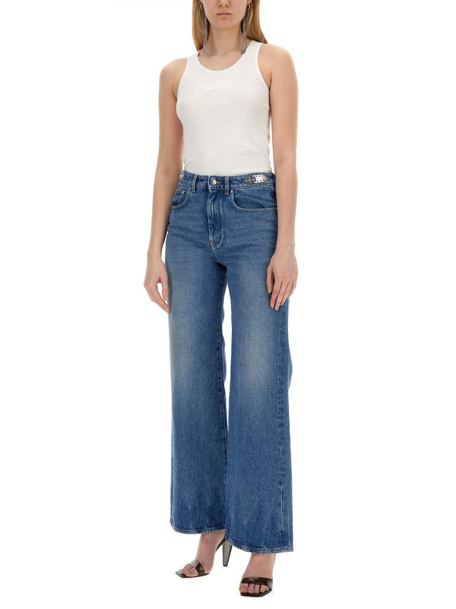 RABANNE TOP IN VISCOSA CON LOGO