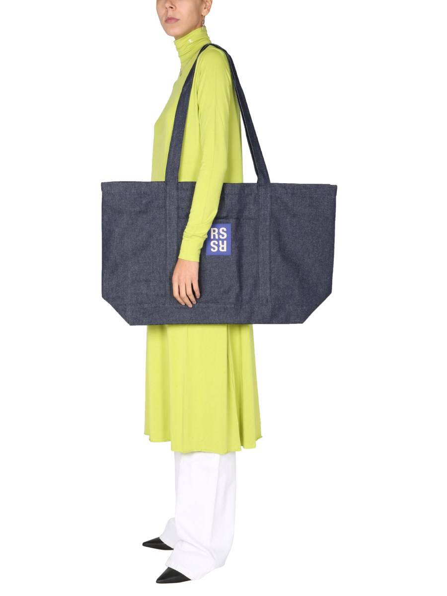 RAF SIMONS ABITO LUNGO IN JERSEY CON LOGO RICAMATO