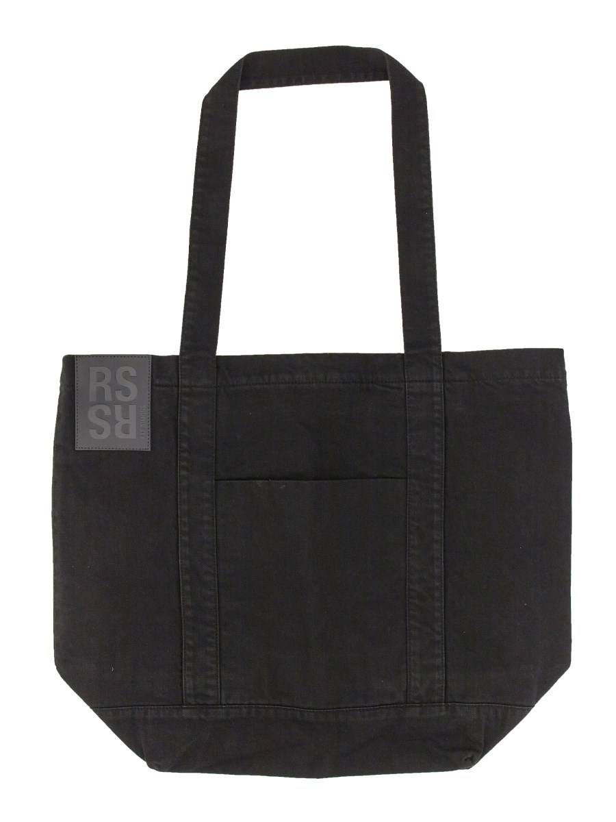 RAF SIMONS BORSA A SPALLA IN COTONE CON LOGO