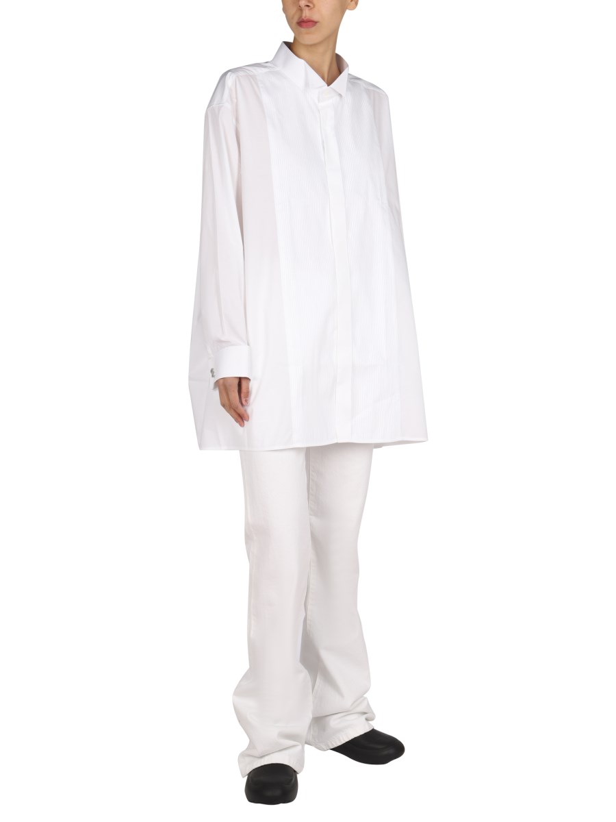 RAF SIMONS CAMICIA IN COTONE CON PATCH LOGO