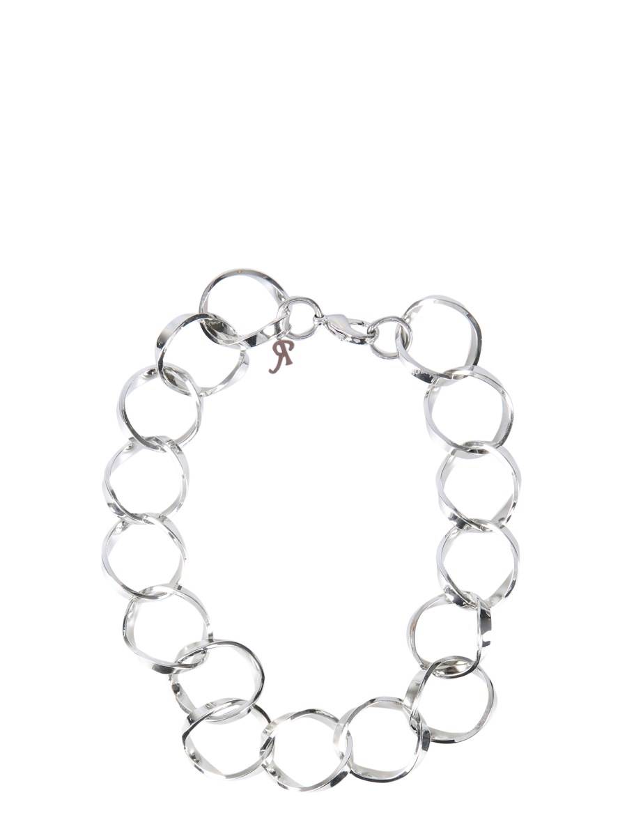 RAF SIMONS COLLANA LINKED RINGS IN OTTONE