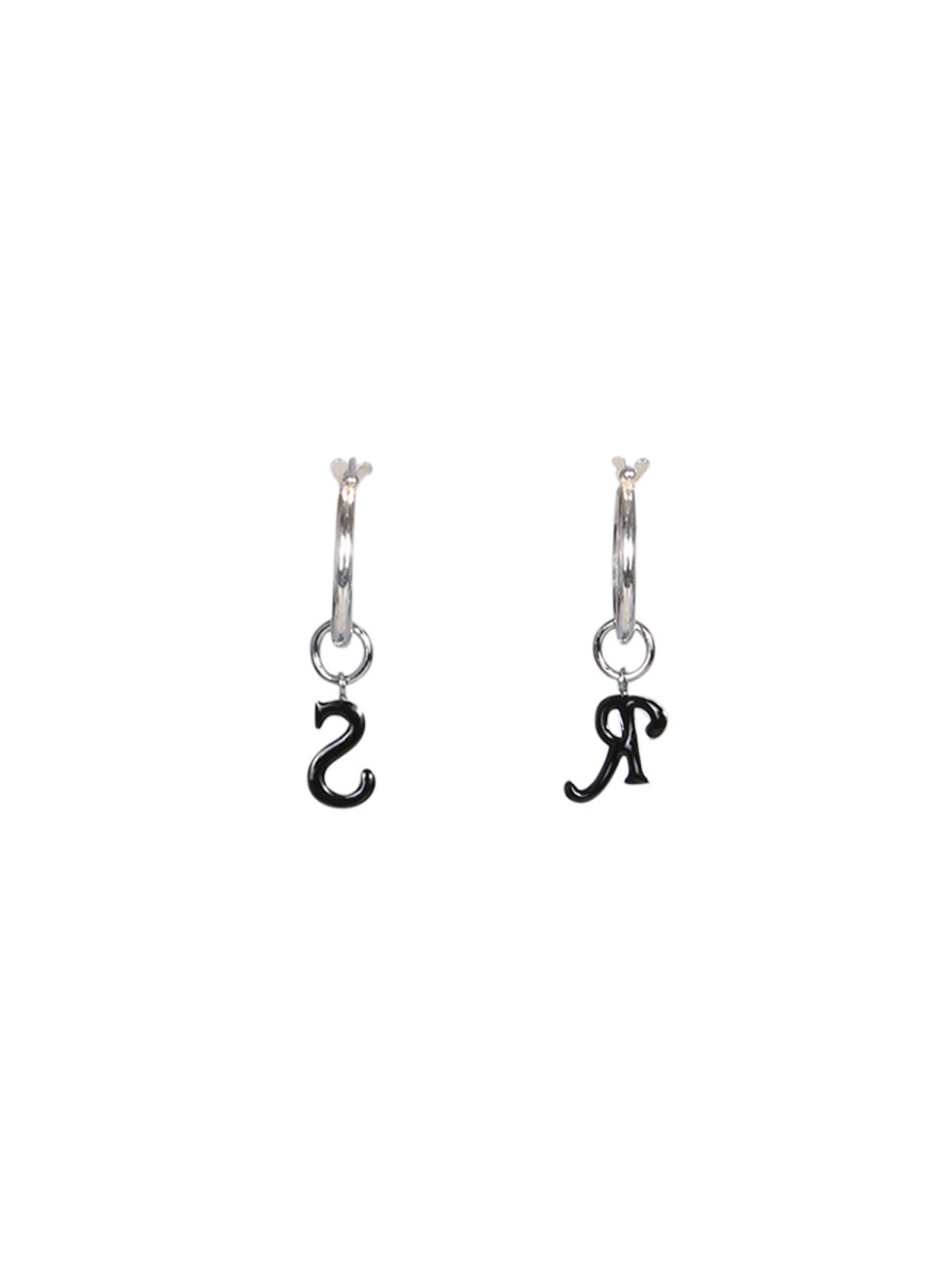 RAF SIMONS ORECCHINI IN ARGENTO CON LOGO