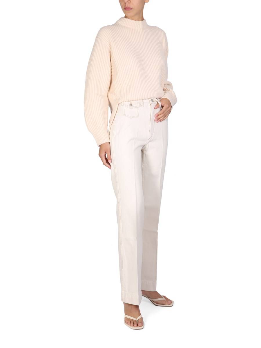 RE/DONE JEANS 70'S WIDE LEG IN COTONE