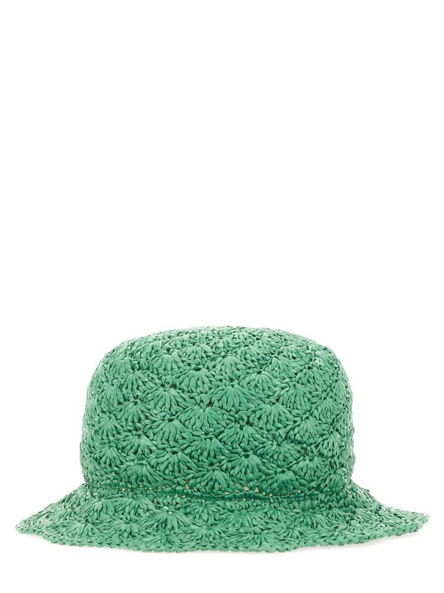 RED (V) CAPPELLO BUCKET IN RAFIA INTRECCIATA