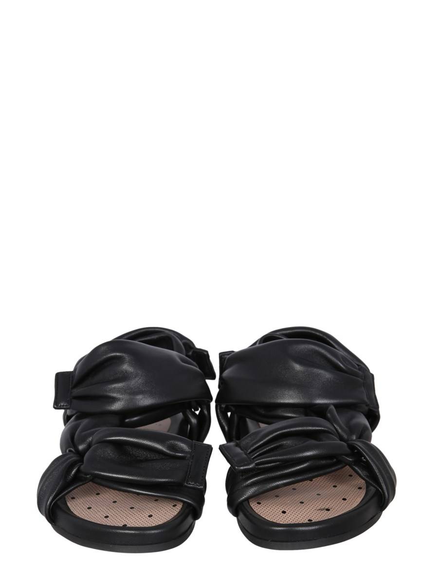 RED (V) SANDALO PUFFY STRAP IN PELLE