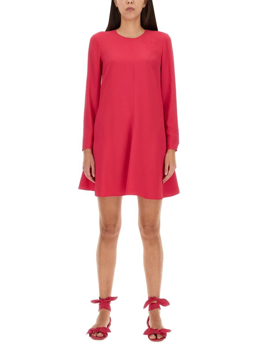 RED VALENTINO ABITO IN CREPE ENVERS SATIN