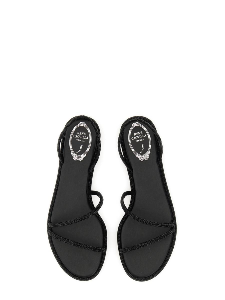 RENE CAOVILLA SANDALO FLAT CON STRASS