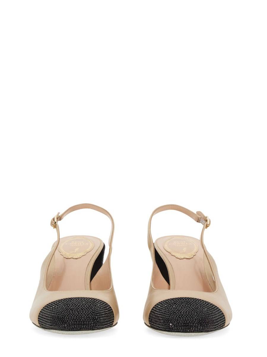 RENE CAOVILLA SLING BACK CON STRASS IN PELLE