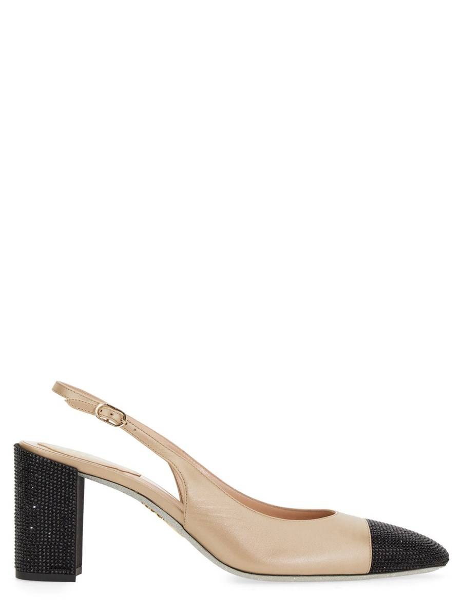 RENE CAOVILLA SLING BACK CON STRASS IN PELLE