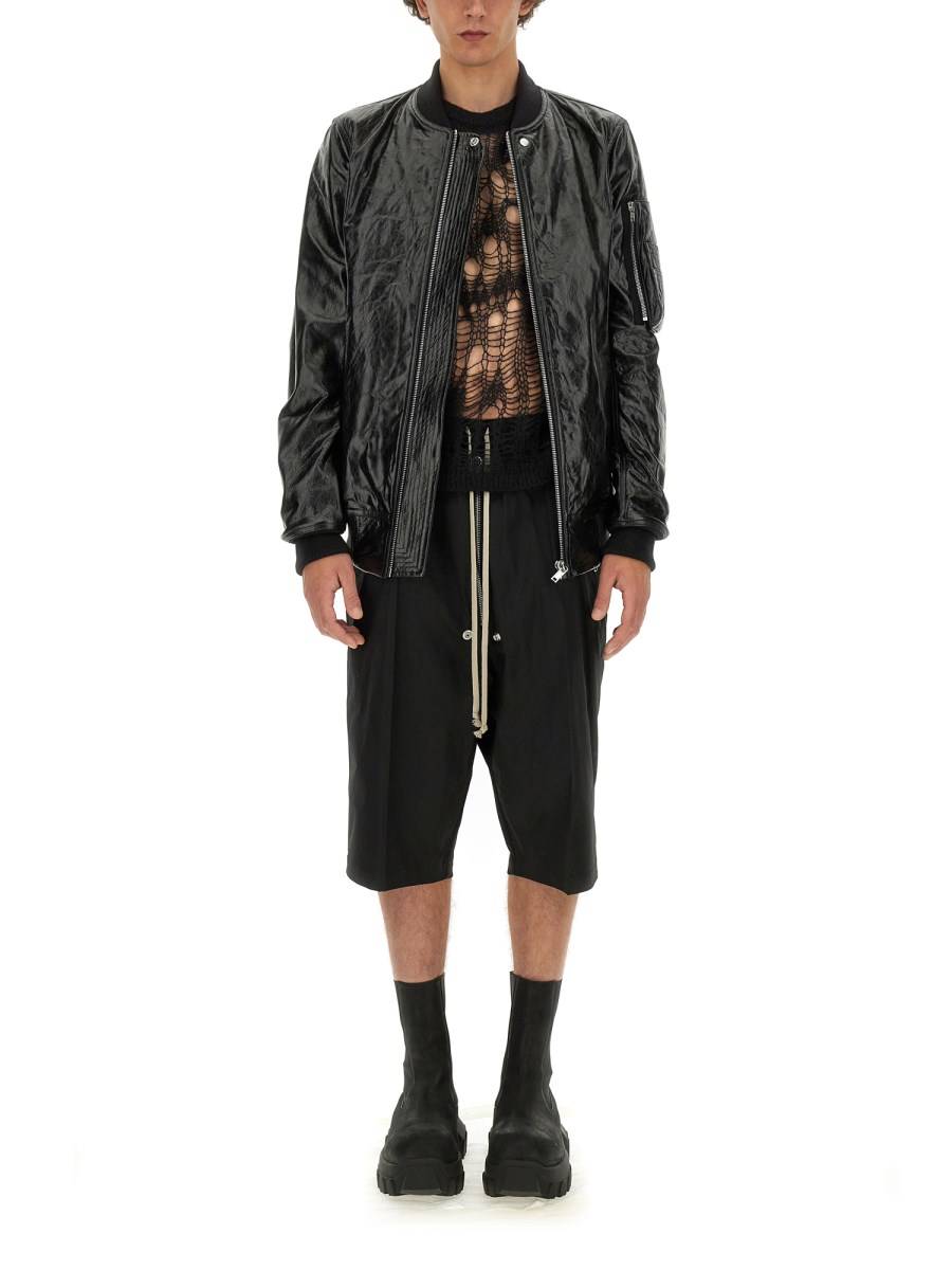 RICK OWENS BOMBER IN PELLE IMBOTTITO