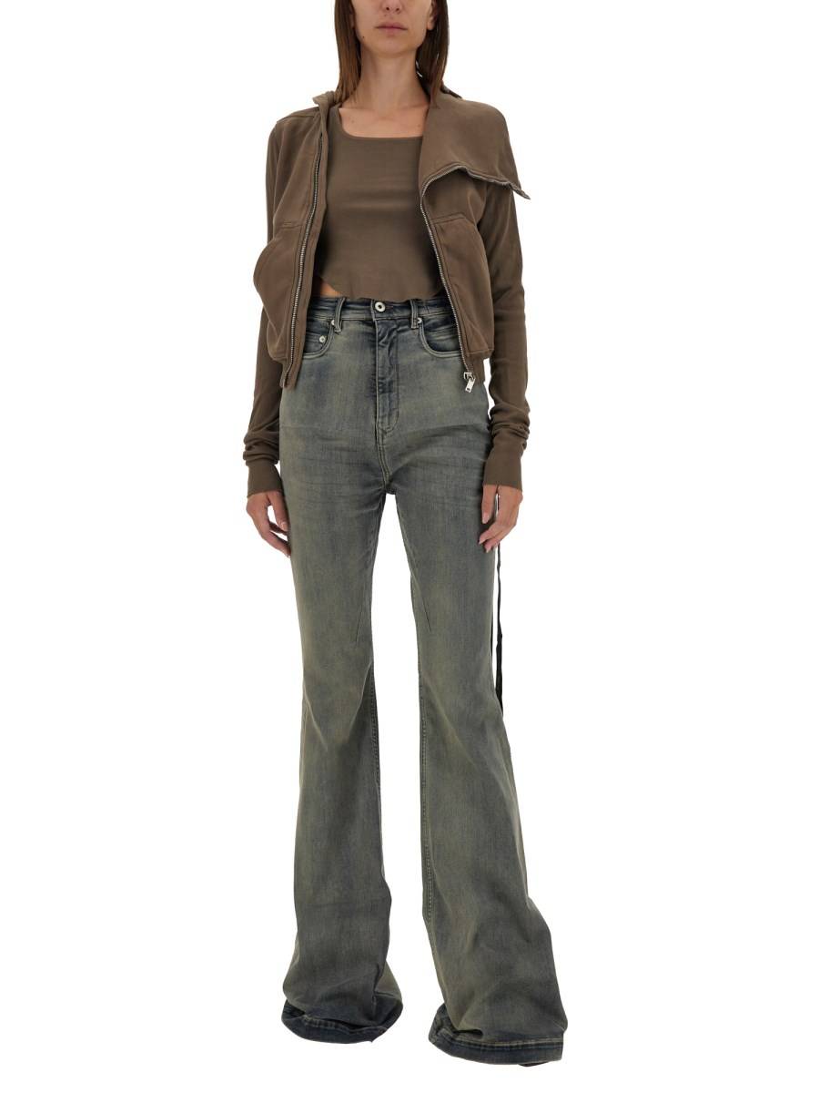 RICK OWENS DRKSHDW FELPA CON ZIP IN COTONE