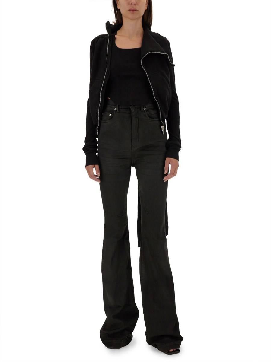 RICK OWENS DRKSHDW FELPA CON ZIP IN COTONE