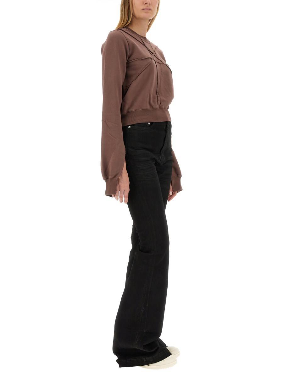 RICK OWENS DRKSHDW FELPA CROPPED IN COTONE