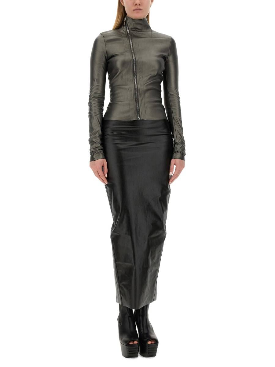 RICK OWENS GIACCA IN PELLE CON ZIP