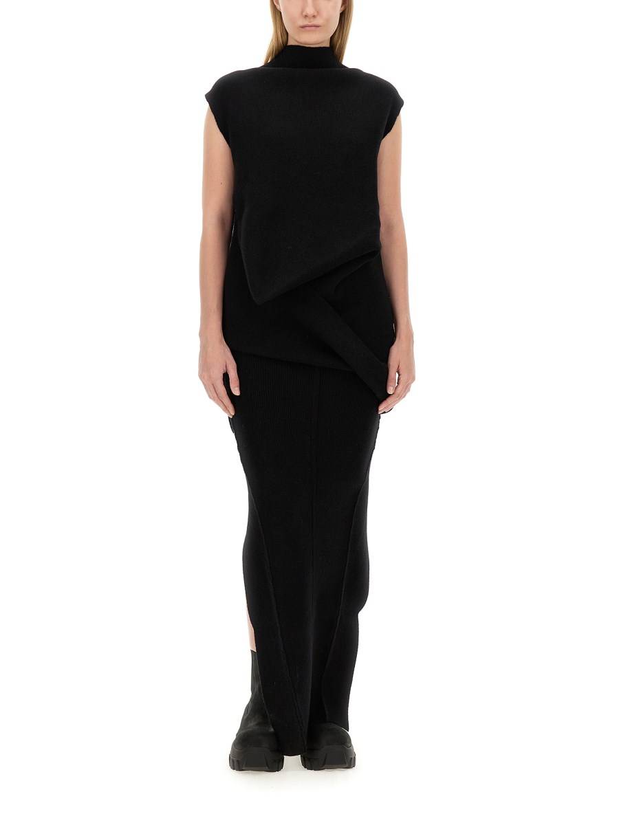 RICK OWENS GONNA IN MAGLIA DI LANA