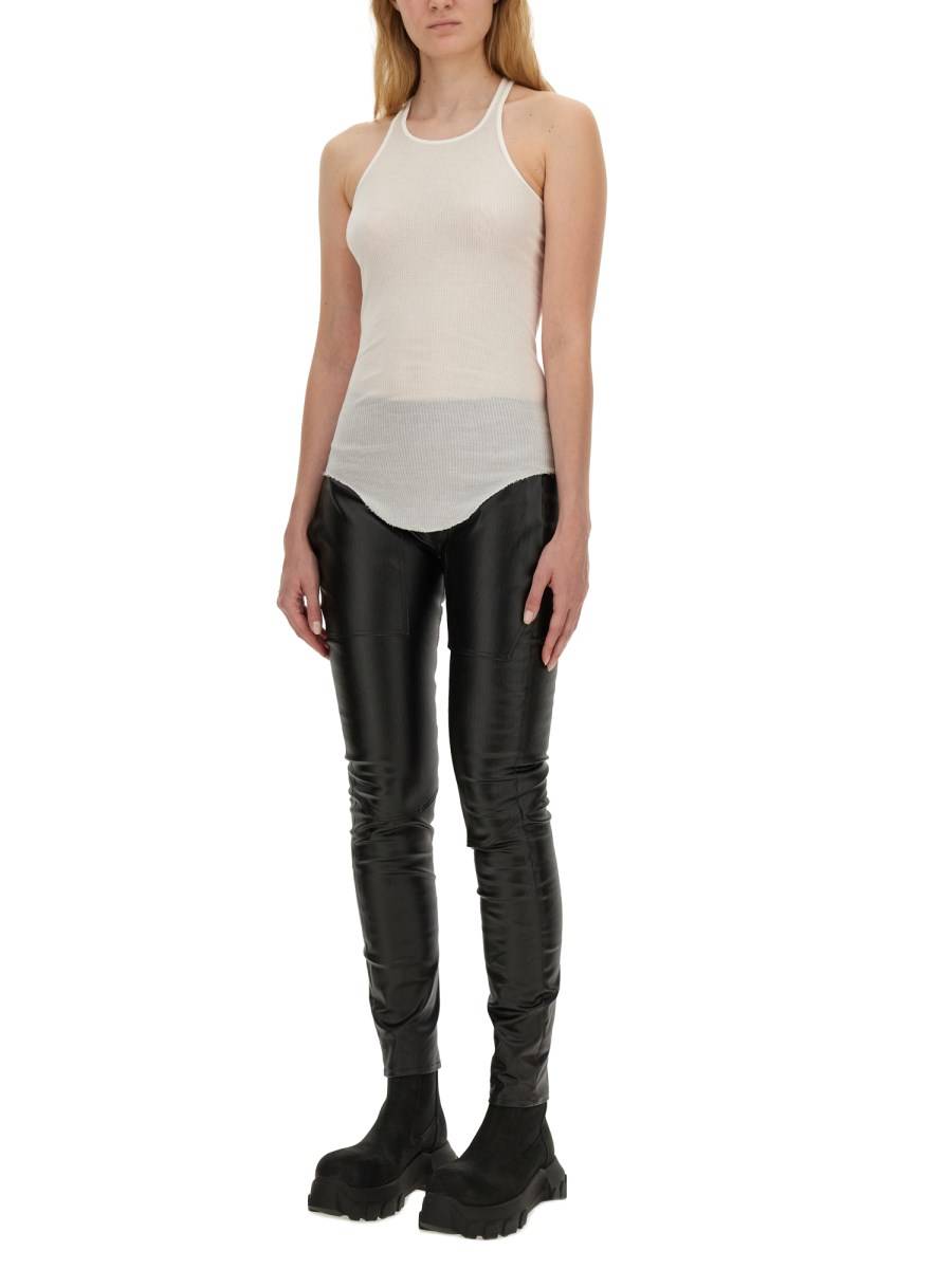 RICK OWENS LEGGINGS IN DENIM DI COTONE