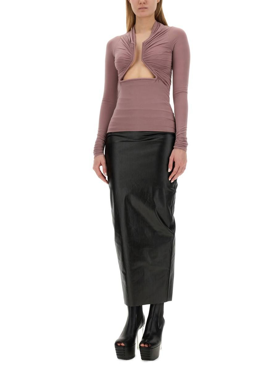RICK OWENS MAGLIA IN JERSEY DI CUPRO
