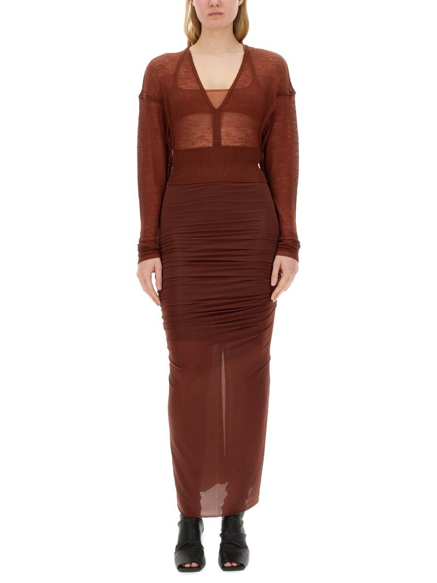 RICK OWENS MAGLIA IN LANA CON SCOLLO A V