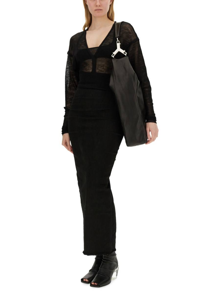 RICK OWENS MAGLIA IN LANA CON SCOLLO A V