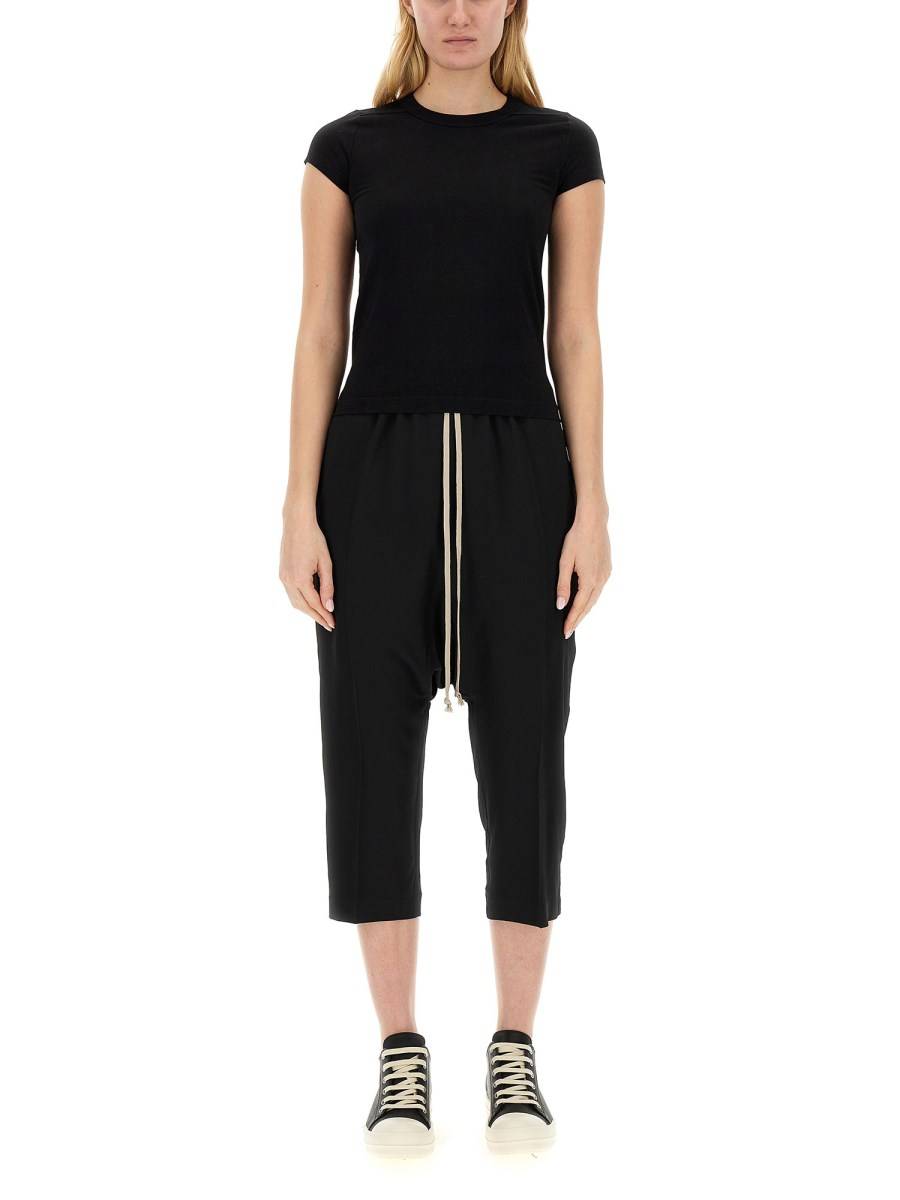 RICK OWENS PANTALONE DRAWSTRING CROPPED