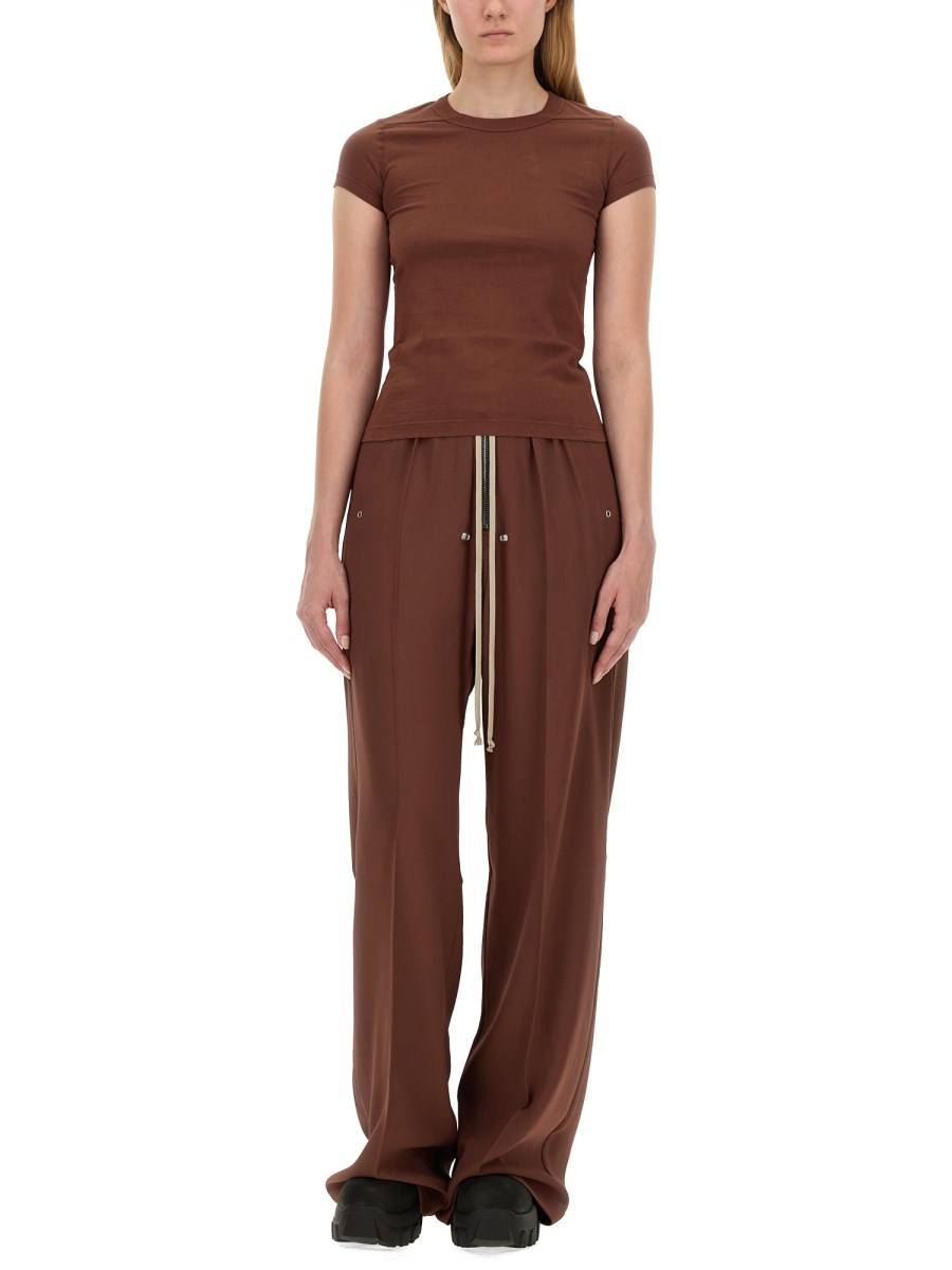 RICK OWENS PANTALONE WIDE LEG IN MISTO VISCOSA