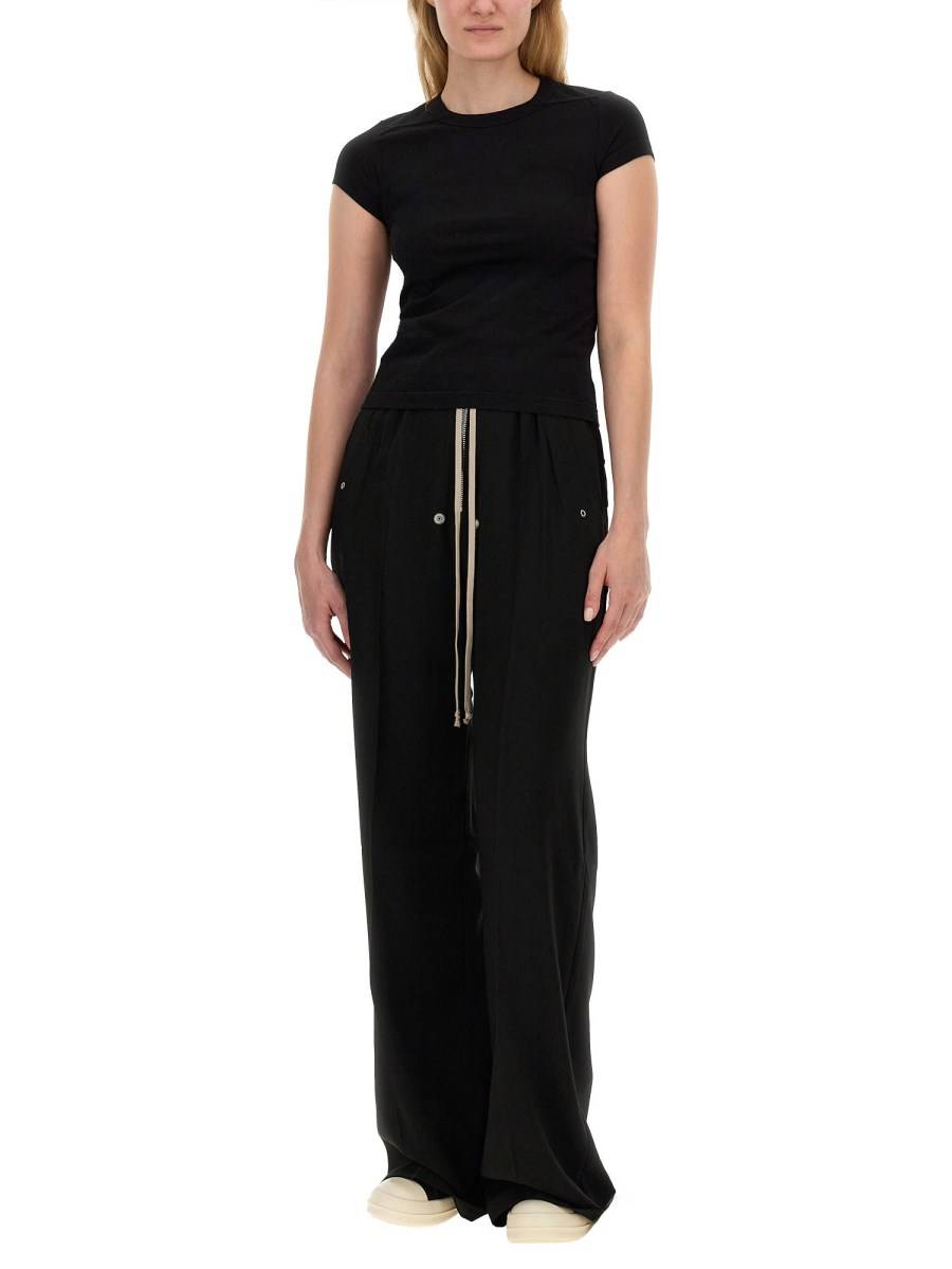 RICK OWENS PANTALONE WIDE LEG IN MISTO VISCOSA