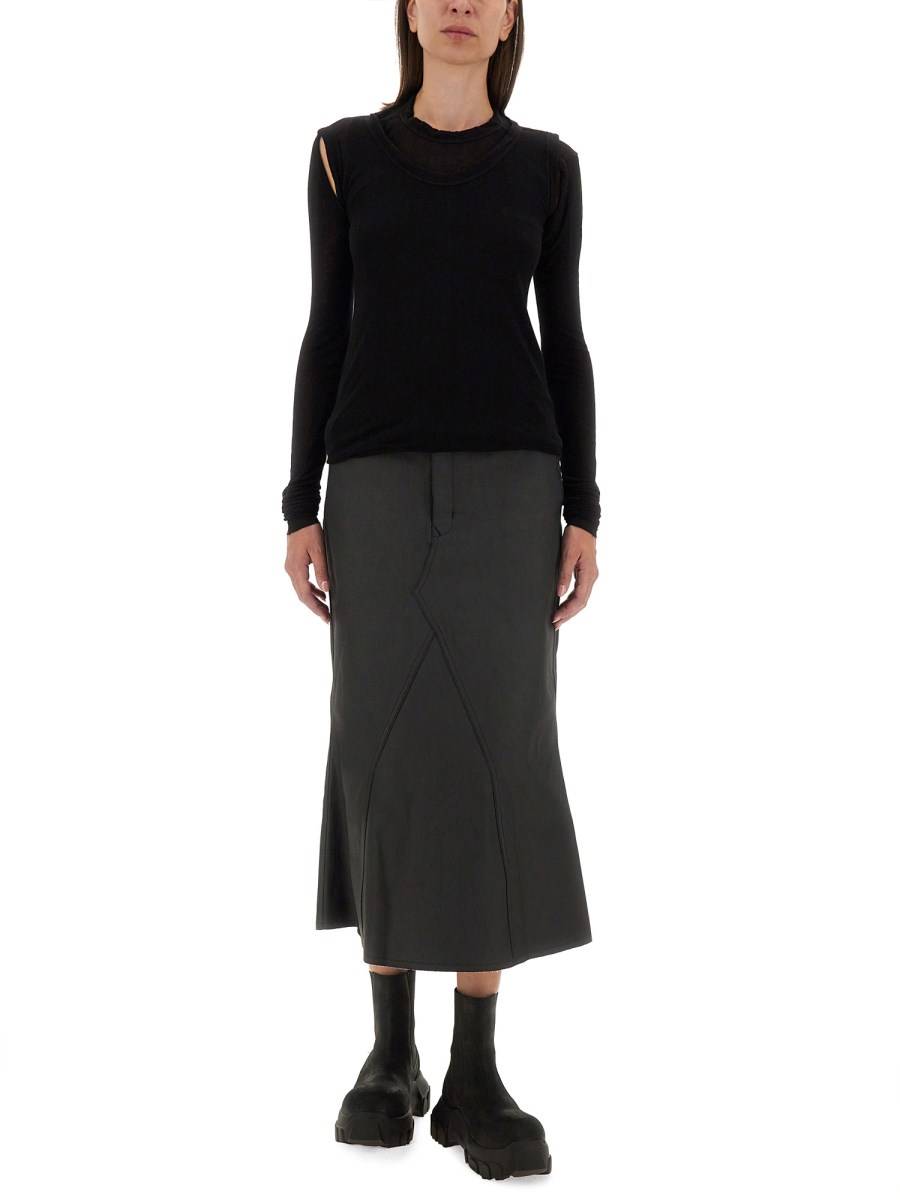 RICK OWENS T-SHIRT IN SETA E VISCOSA