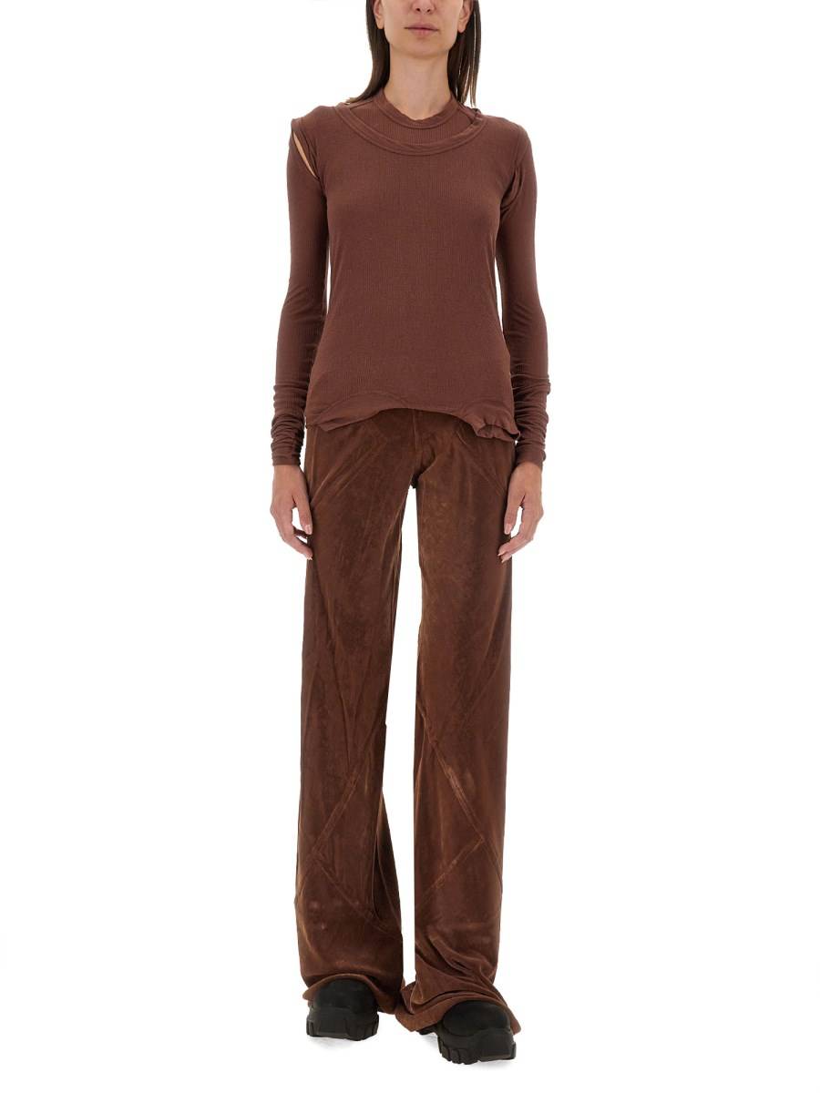 RICK OWENS T-SHIRT IN SETA E VISCOSA