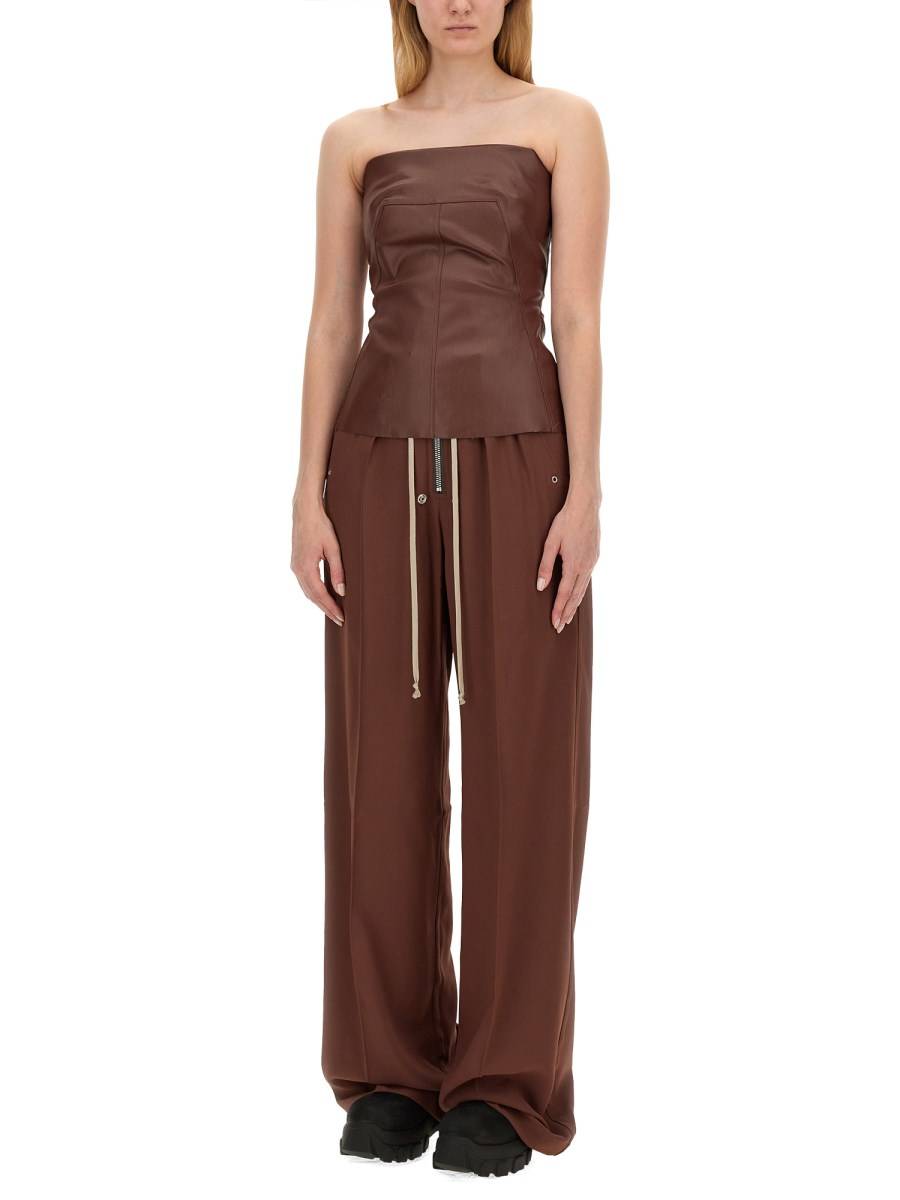 RICK OWENS TOP BUSTIER IN DENIM DI COTONE