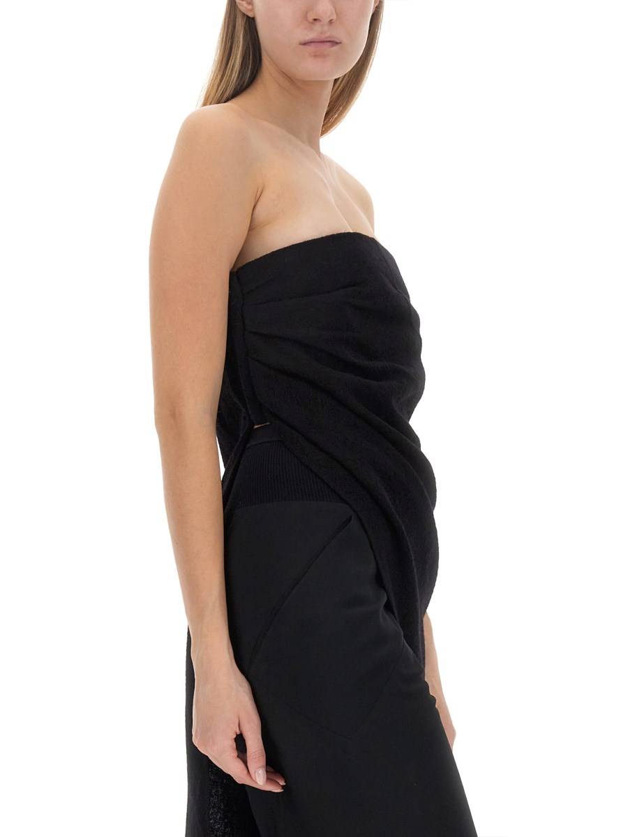 RICK OWENS TOP LUNGO ASIMMETRICO
