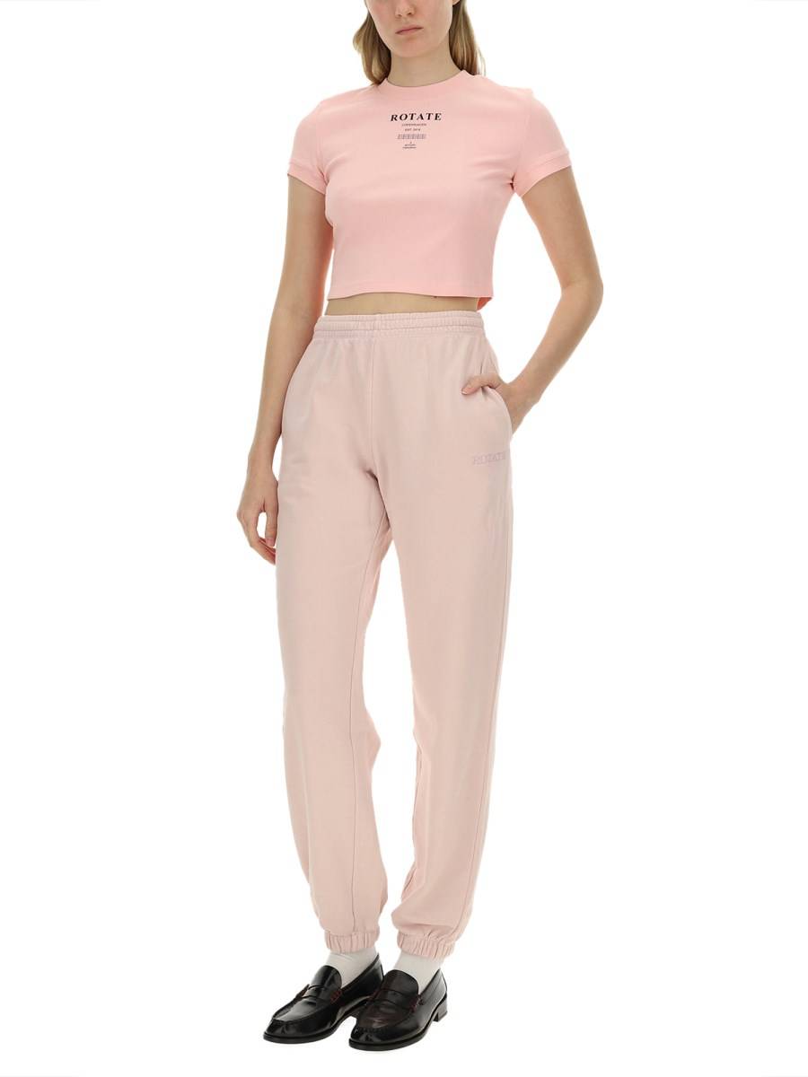 ROTATE BIRGER CHRISTENSEN T-SHIRT CON LOGO CROPPED