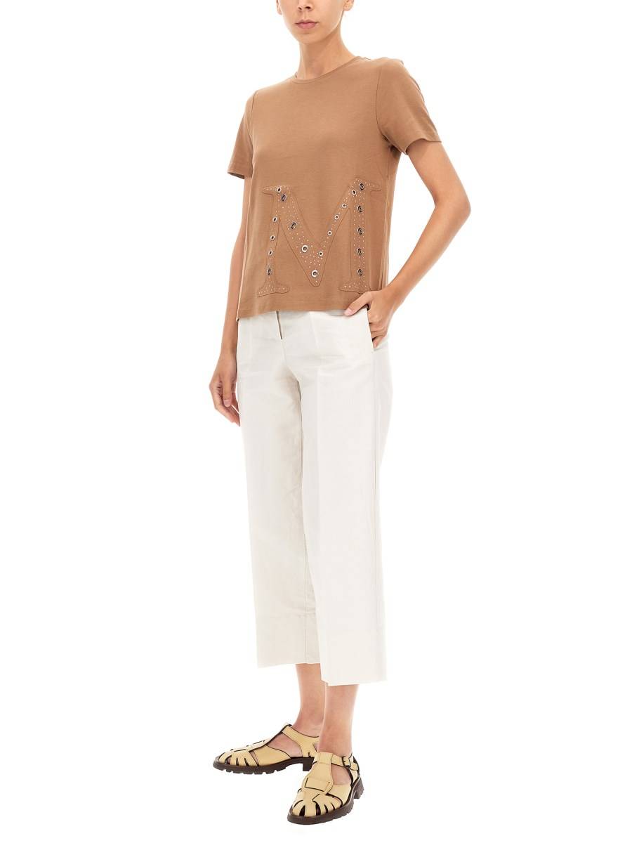 S MAX MARA T-SHIRT "BATTAGE" IN COTONE