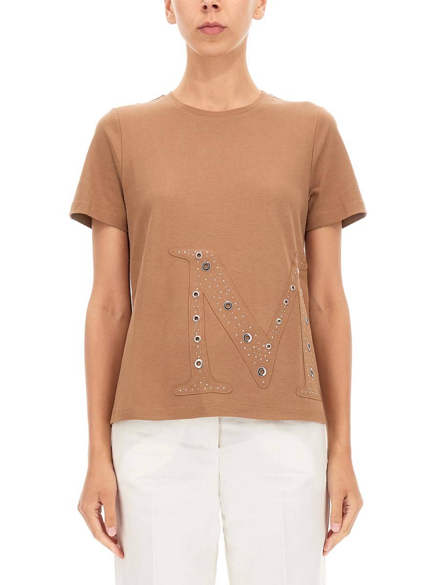 S MAX MARA T-SHIRT "BATTAGE" IN COTONE