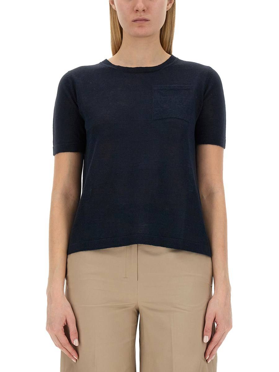 S MAX MARA T-SHIRT "NOVARA" IN LINO